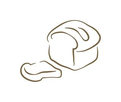 A Loaf Of Sliced Bread For Toast Or Sandwiches Doodle Vector Illustration Ilustración de archivo