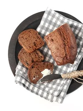 Loaf of sliced rye bread Stock Photos