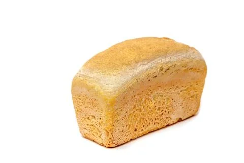 Loaf of wheat bread isolated on white background Stock Photos