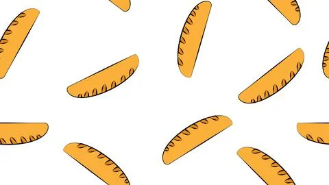 Loaf on a white background, pattern, volumetric contour on the figure. vector Stock Illustration