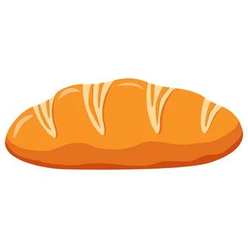 A loaf of white bread Bakery shop icon.Isolated on white background. Stock Illustration