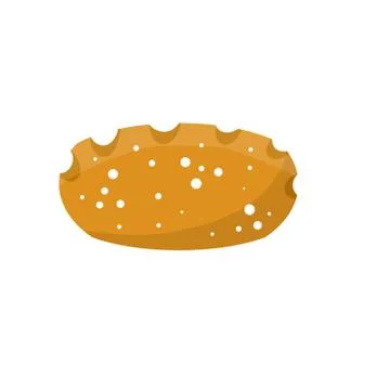 Loaf of white bread. Cartoon flat illustration. Food from grain and flour. Illustrazione stock