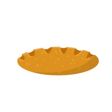 Loaf of white bread. Cartoon flat illustration. Food from grain and flour Stock Illustration