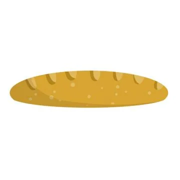 Loaf of white bread. Cartoon flat illustration. Food from grain and flour Illustrazione stock