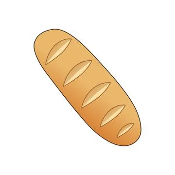 Loaf white bread, good bakery design cartoon style vector illustration, isola Stock Illustration