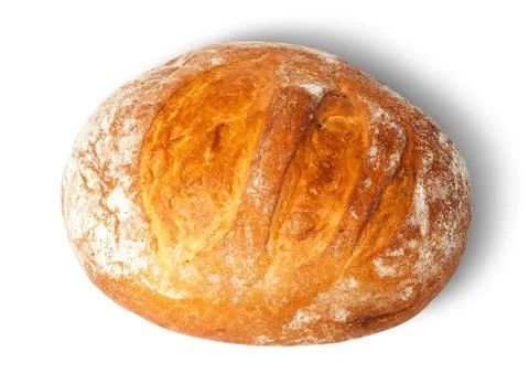 Loaf of white round bread Stock Photos