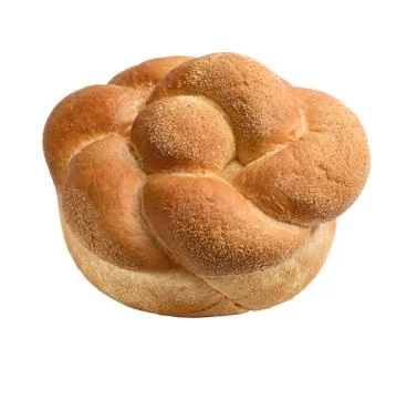 Loaf of white Round bread on a white background Stock Photos