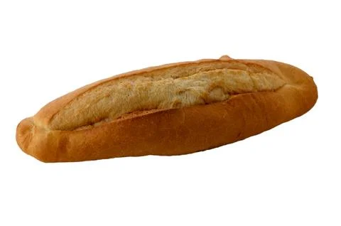 Loaf of white Turkish bread on white background without shadows Stock Photos