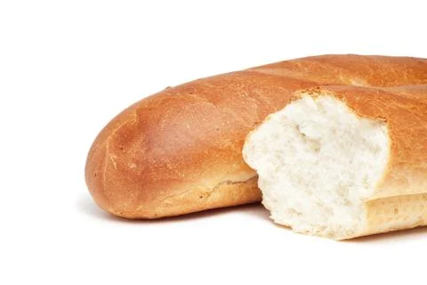 Loafs of bread isolated over white background Stock Photos
