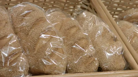 Loafs of white bread Stock Footage 67981897