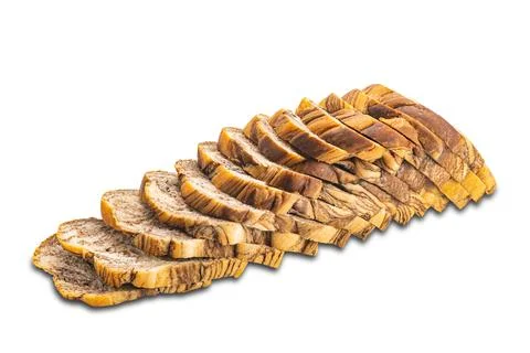 Loaft of bread on white background. Stock Photos