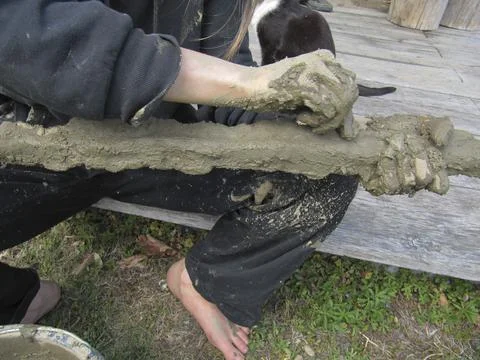 Loam rendering as building material Stock Photos