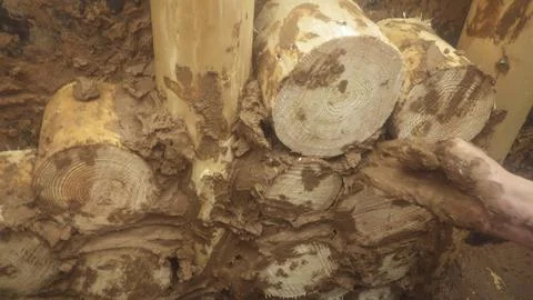 Loam rendering as building material Stock Photos