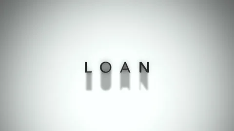 Loan 3D title animation matte black text on a white background Vídeo Stock 300718202