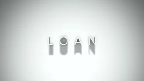 Loan 3D title animation with shadows on a white background Stock Footage 296050876