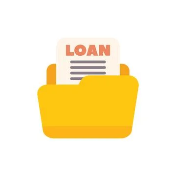 Loan agreement document inside a folder icon Stock Illustration