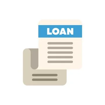 Loan agreement documents representing borrowing and lending concepts Stock Illustration