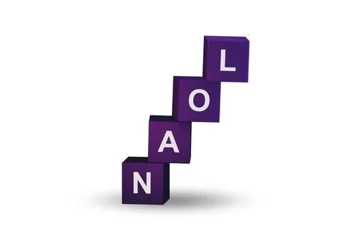 Loan and debt concept with cubes - 3d rendering Illustrazione stock