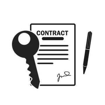 Loan application approved with car key and pen for sign signature concept on Illustrazione stock