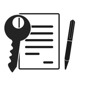 Loan application approved with car key and pen for sign signature concept on Illustrazione stock