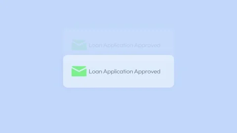 Loan Application Approved notification seamless loop 4k animation in minimal Stock Footage 313344320