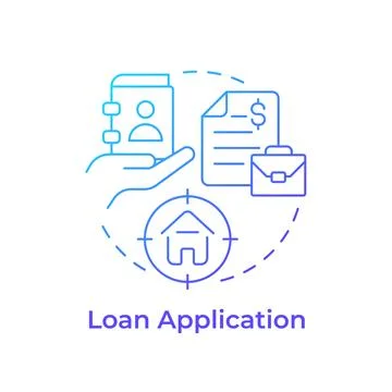 Loan application blue gradient concept icon Stock Illustration
