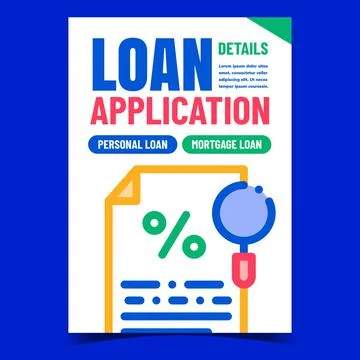 Loan Application Creative Promotion Poster Vector Stock Illustration