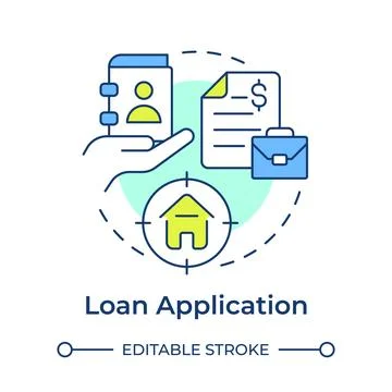Loan application multi color concept icon Stock Illustration