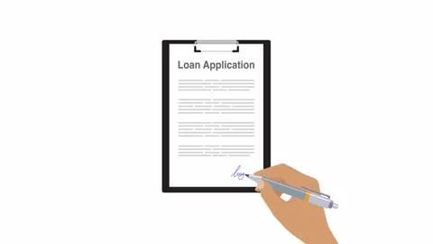 Loan Application Signing Animation with Hand and Pen Stock-Footage 336210405
