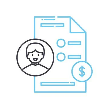 Loan application status line icon, outline symbol, vector illustration, concept Stock Illustration