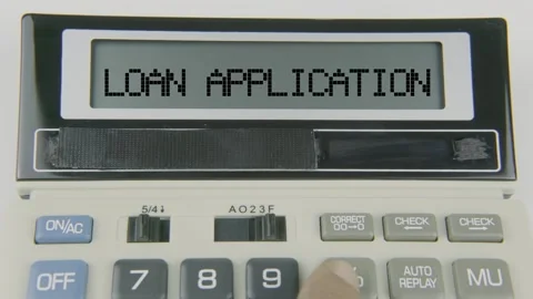 Loan Application Text or Words and Hand Typing  Concept Calculator 動画素材 308826801