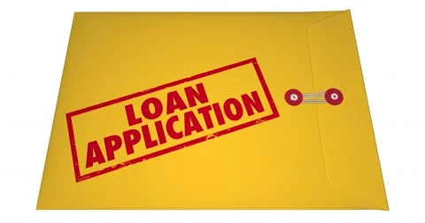 Loan Application Yellow Envelope Stamped Words 4K Stock Footage 61178464