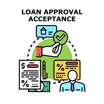Loan approval acceptance process for banking finance mortgage Stock Illustration