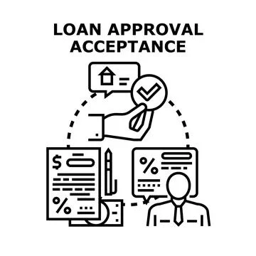 Loan approval acceptance process for banking finance mortgage Stock Illustration