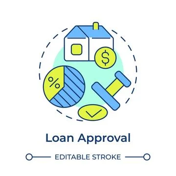 Loan approval multi color concept icon Stock Illustration