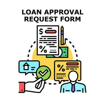 Loan approval request form filling process Stock Illustration