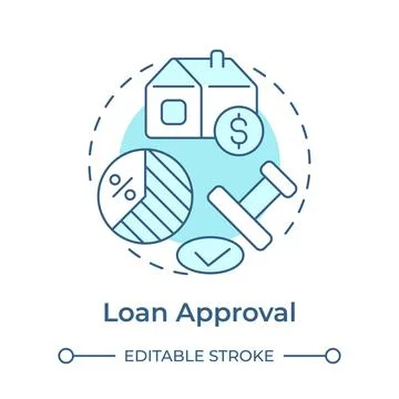 Loan approval soft blue concept icon Stock Illustration