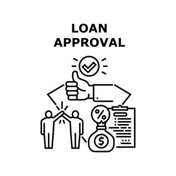 Loan Approval Vector Concept Black Illustration Stockillustratie