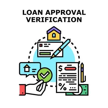 Loan approval verification process for mortgage property 스톡 일러스트