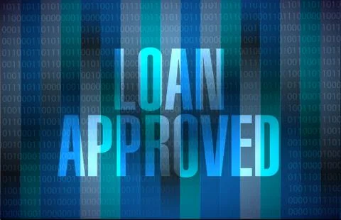 Loan approved binary sign concept Stockillustratie
