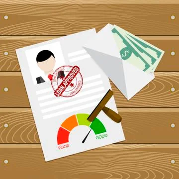Loan approved customer document Stock Illustration