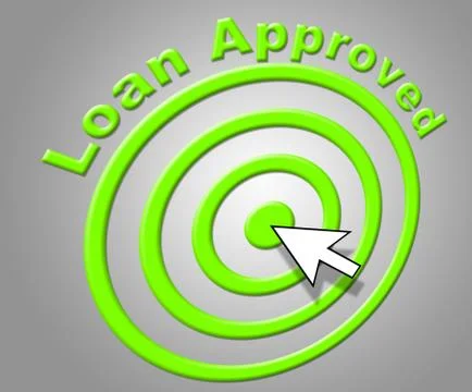 Loan approved meaning borrows assured and borrowing Stock Illustration