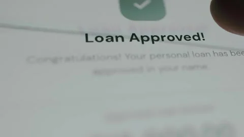 Loan Approved message with a checkmark symbol Stock Footage 333824039
