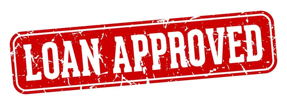 Loan approved rectangular sign. loan approved stamp Stockillustratie