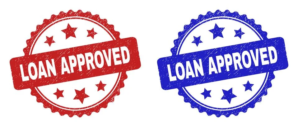 LOAN APPROVED Rosette Stamps Using Corroded Surface Stock Illustration