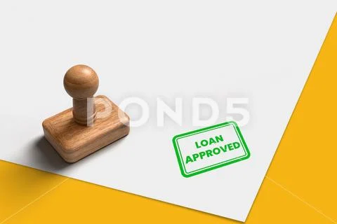 Loan Approved rubber stamp mockup fully editable PSD Template
