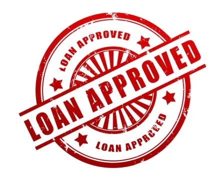 Loan approved stamp concept  3d illustration Stock Illustration