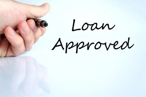 Loan approved text concept Stock Photos
