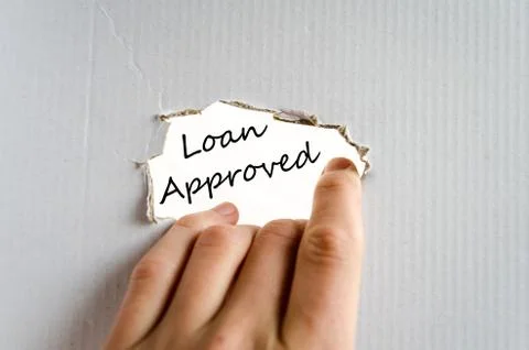 Loan approved text concept Stock Photos
