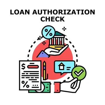 Loan authorization checking and approval process Illustrazione stock